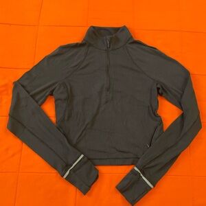 Lululemon Sweatshirt Womens 6 Black Half Zip Thumbholes Running Athletic